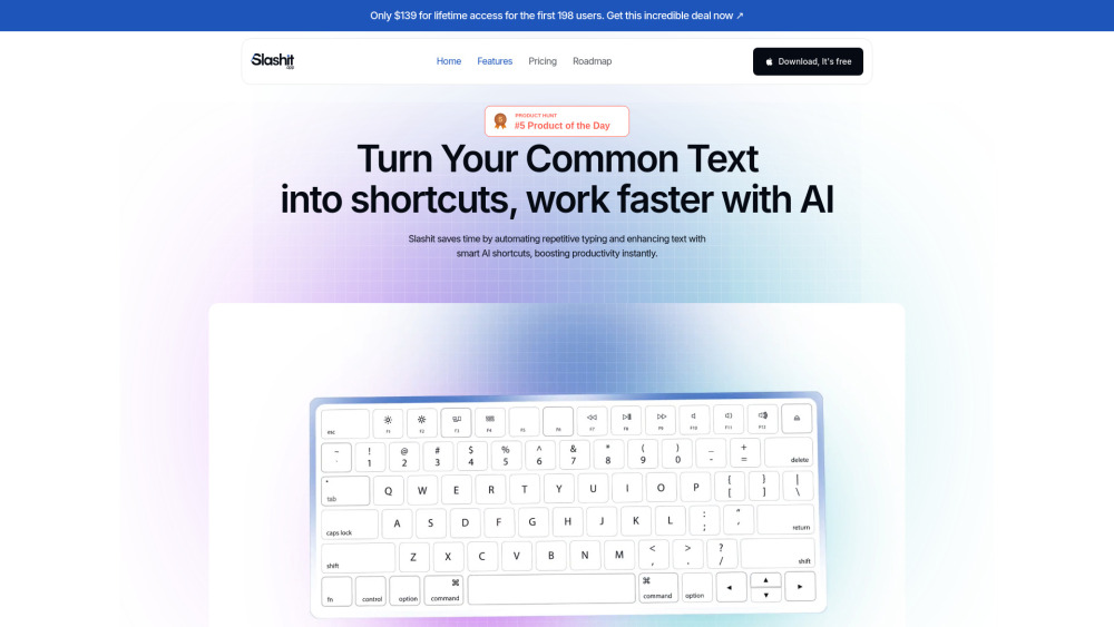 Slashit App website preview