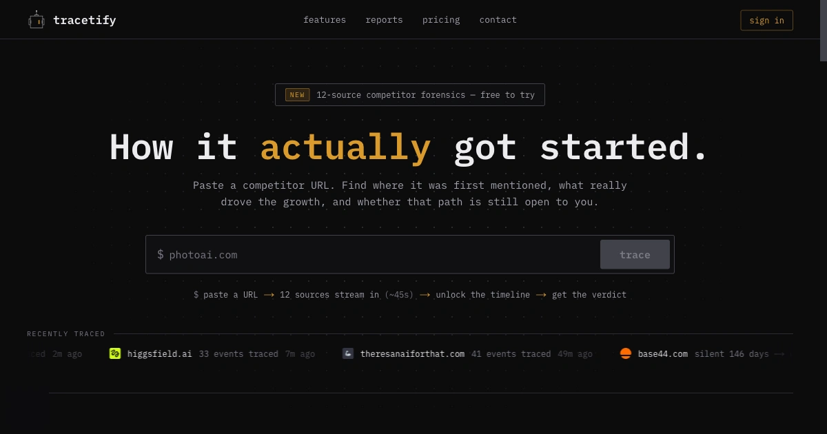 Tracetify preview