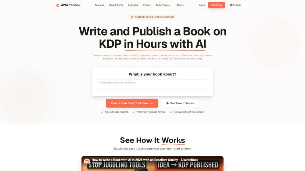 AIWriteBook website preview