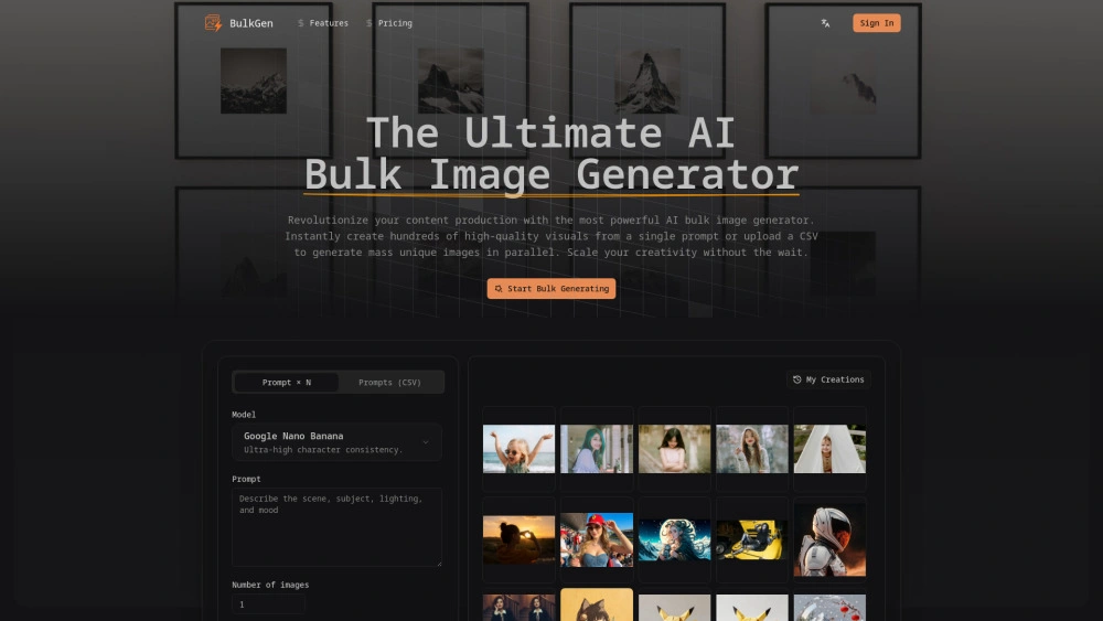 Bulk Image Generator preview