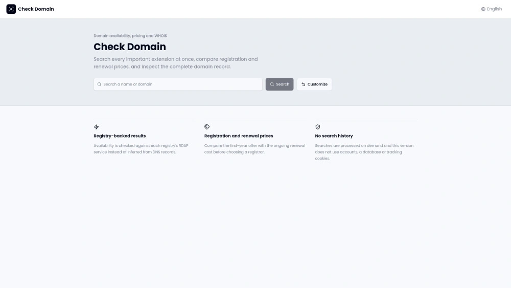 Check Domain preview