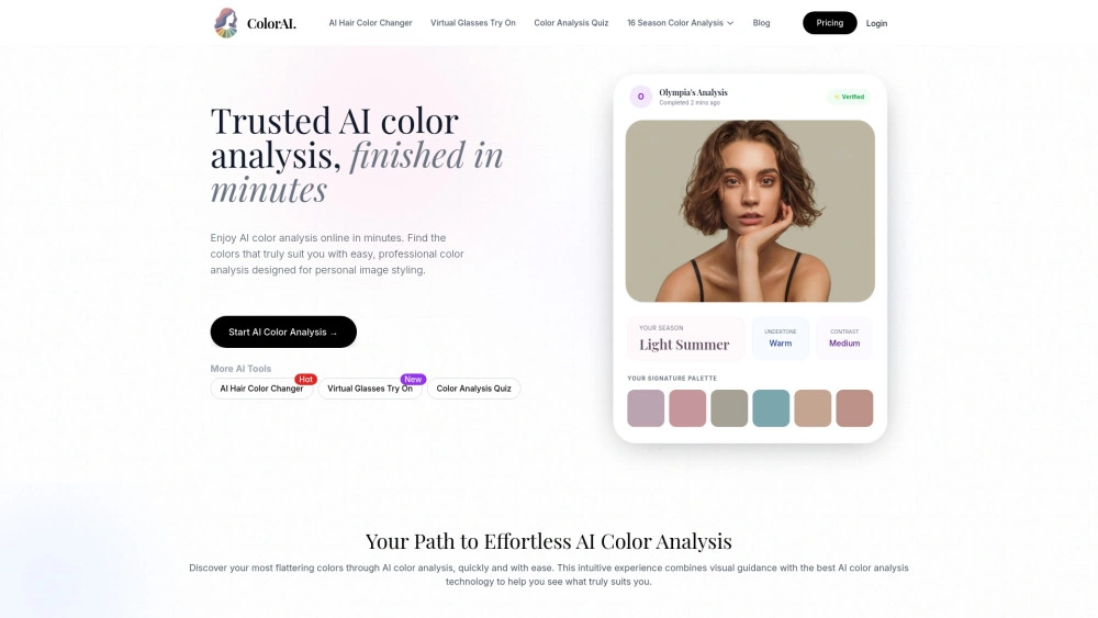 ColorAI.AI website preview