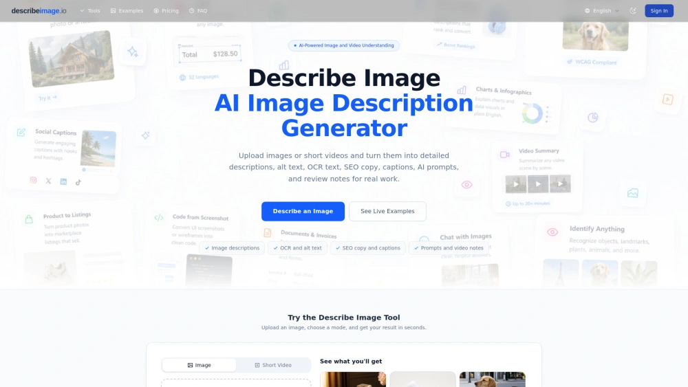 Describe Image preview