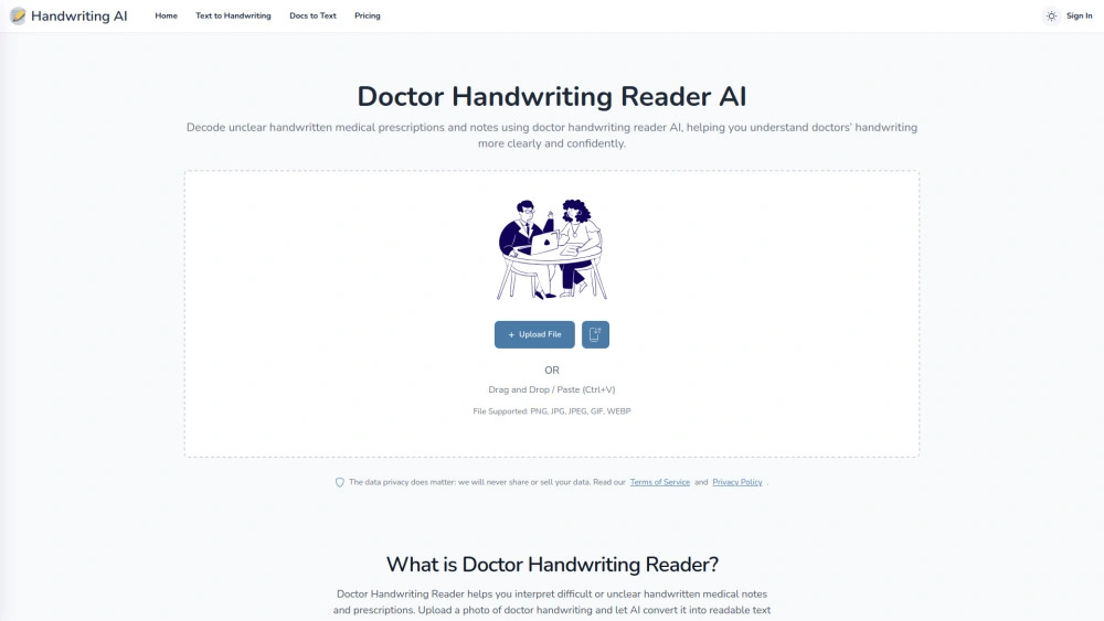 Doctor Handwriting Reader AI preview