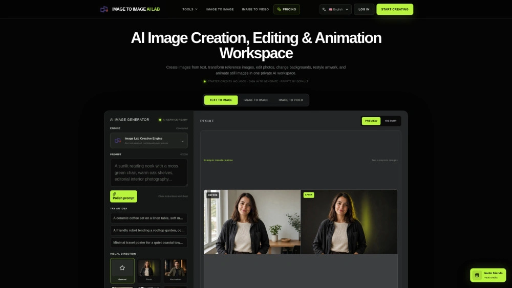 Image to Image Ai lab preview