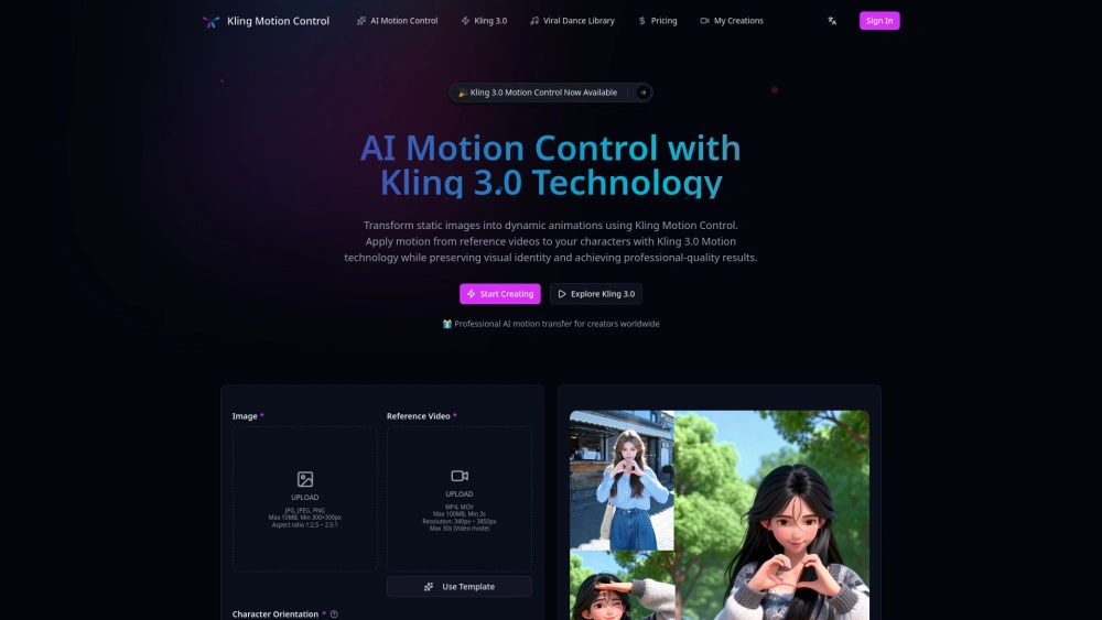 Kling Motion Control preview