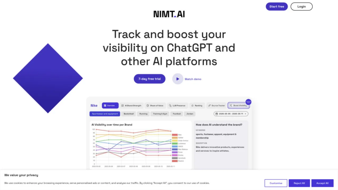 Nimt.ai website preview