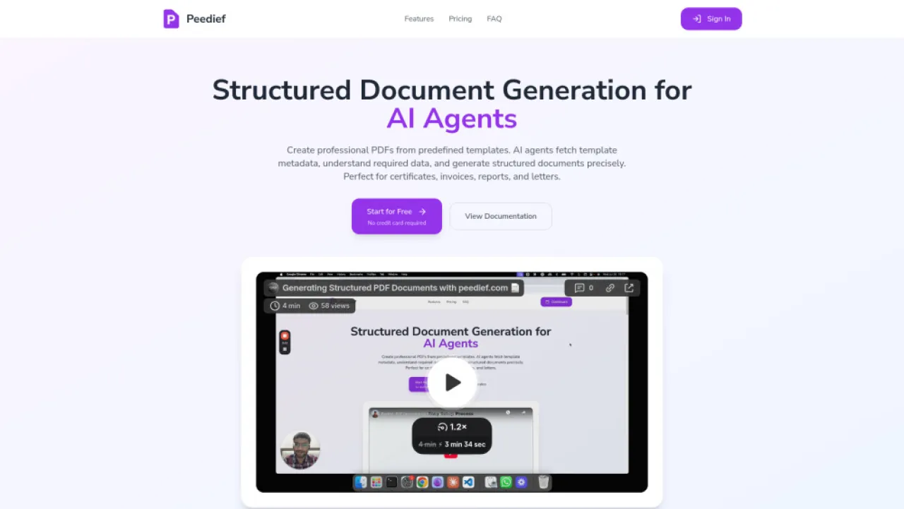 Peedief website preview