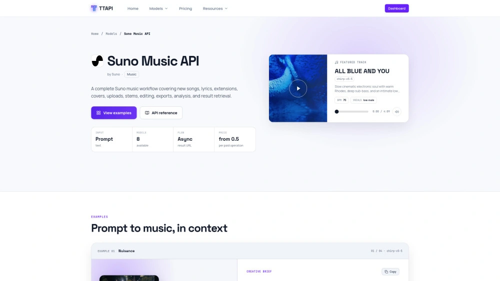 Suno API preview