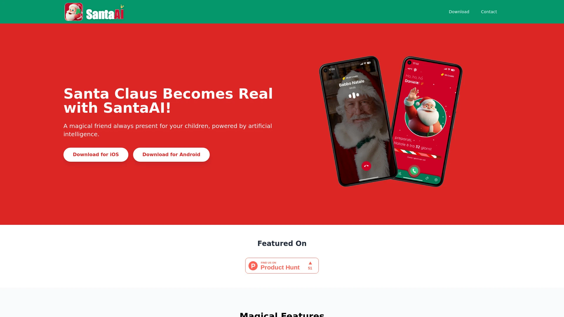 SantaAI website preview