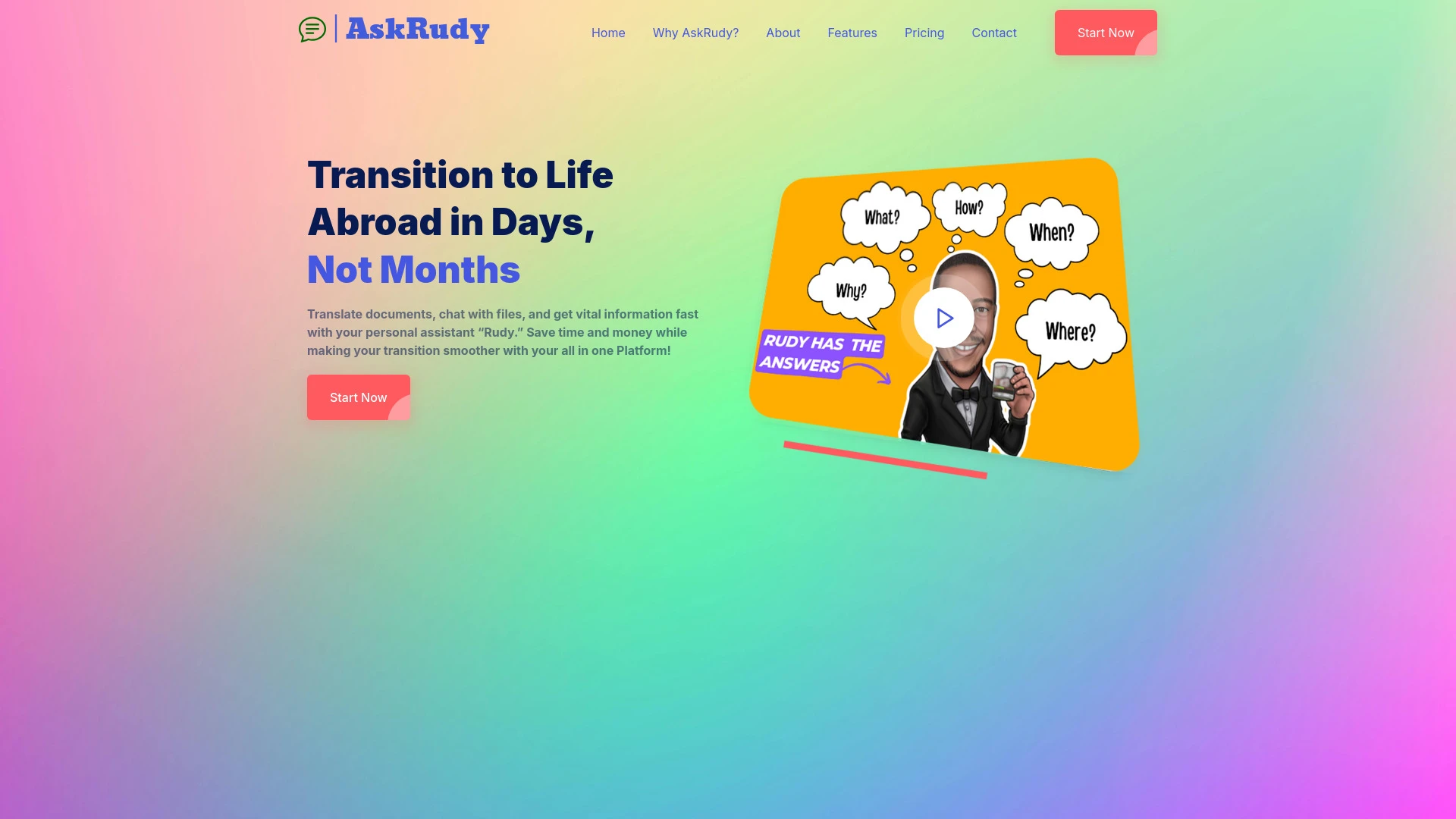 AskRudy.ai website preview