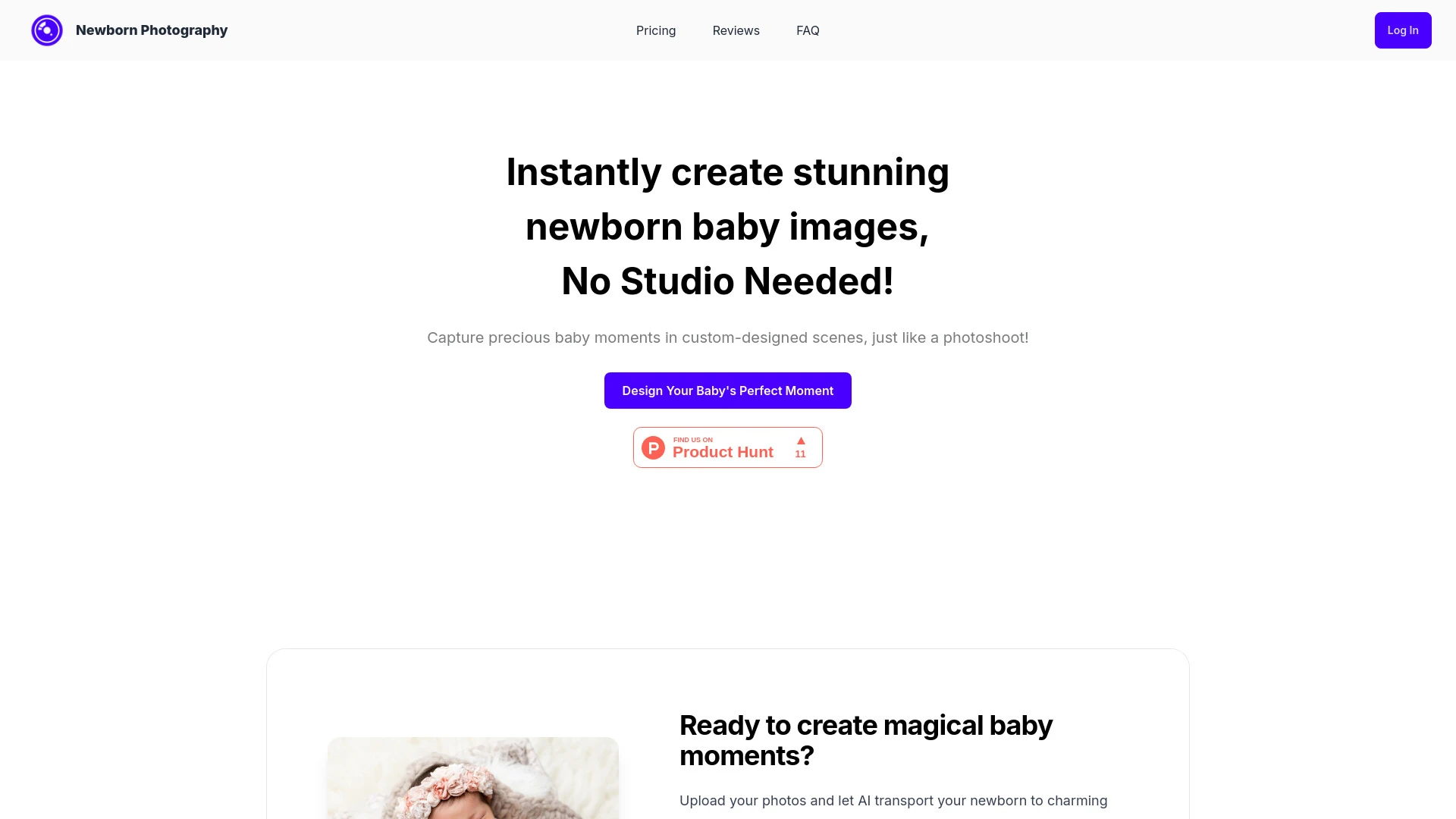 Newborn Photography website preview
