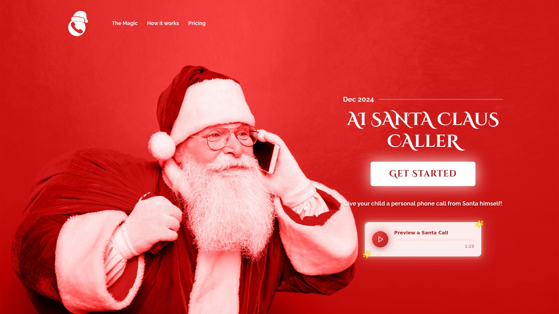 AI Santa Claus Caller website preview