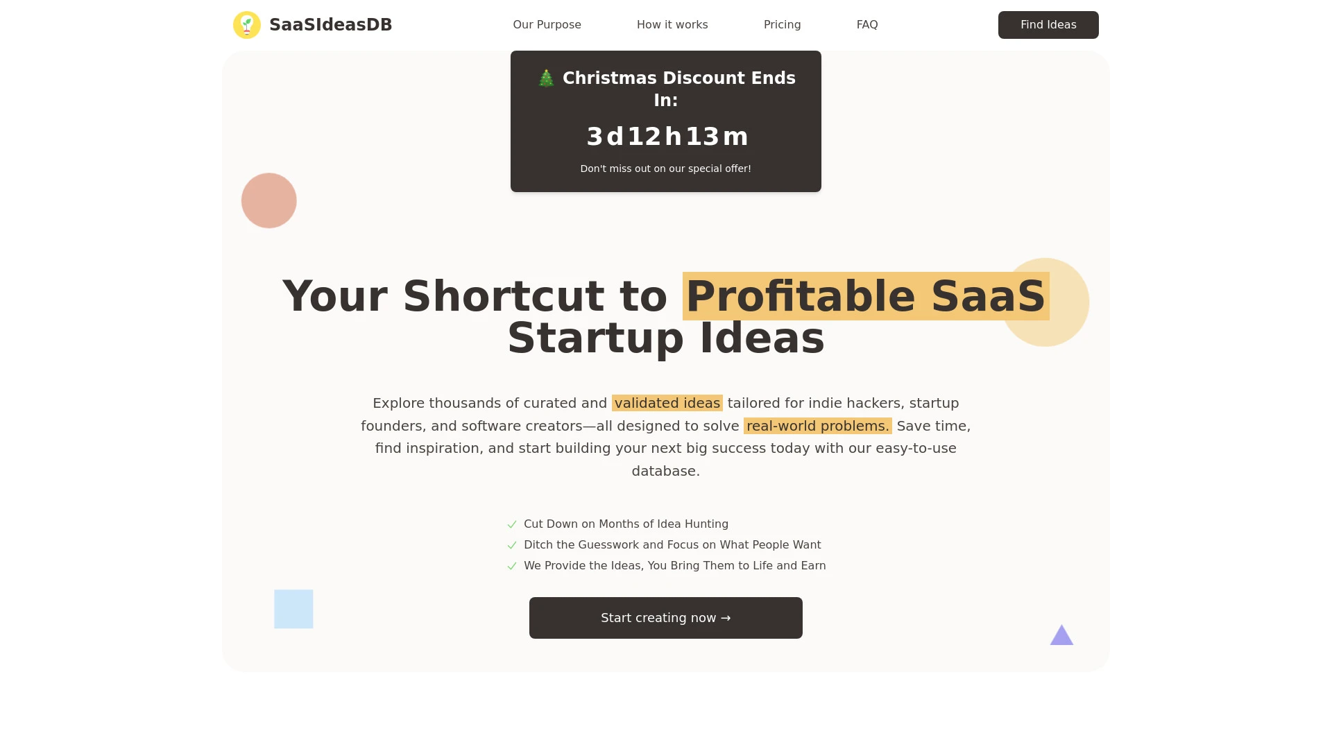 SaaSIdeasDB website preview