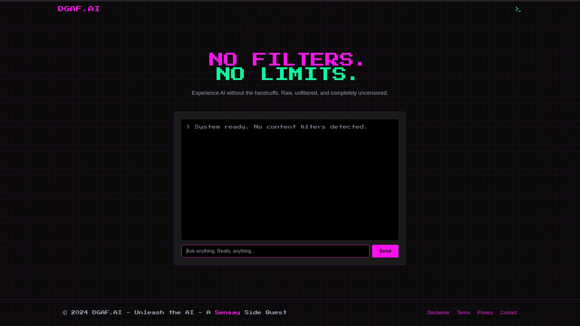 DGAF.AI website preview