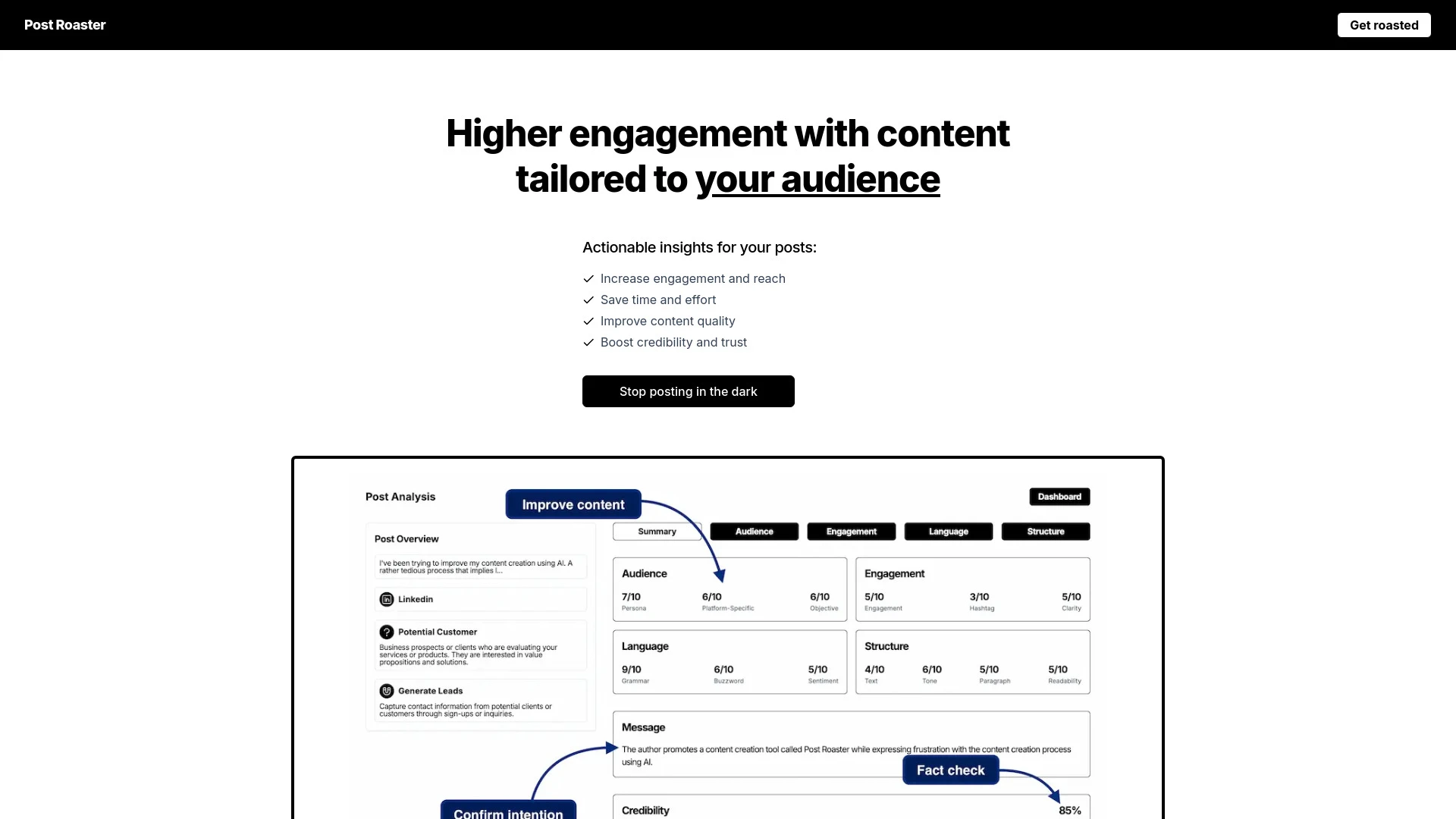 Post Roaster website preview