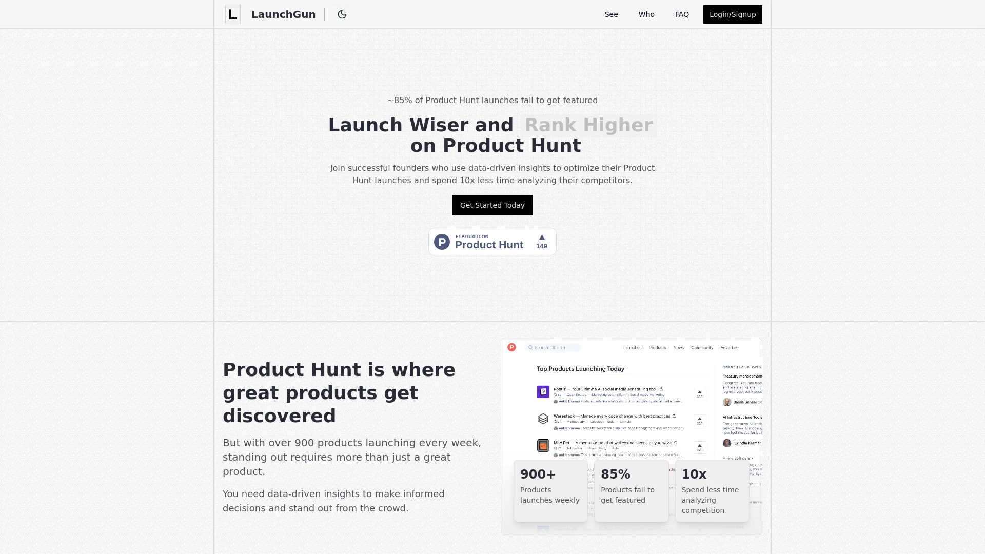 LaunchGun website preview