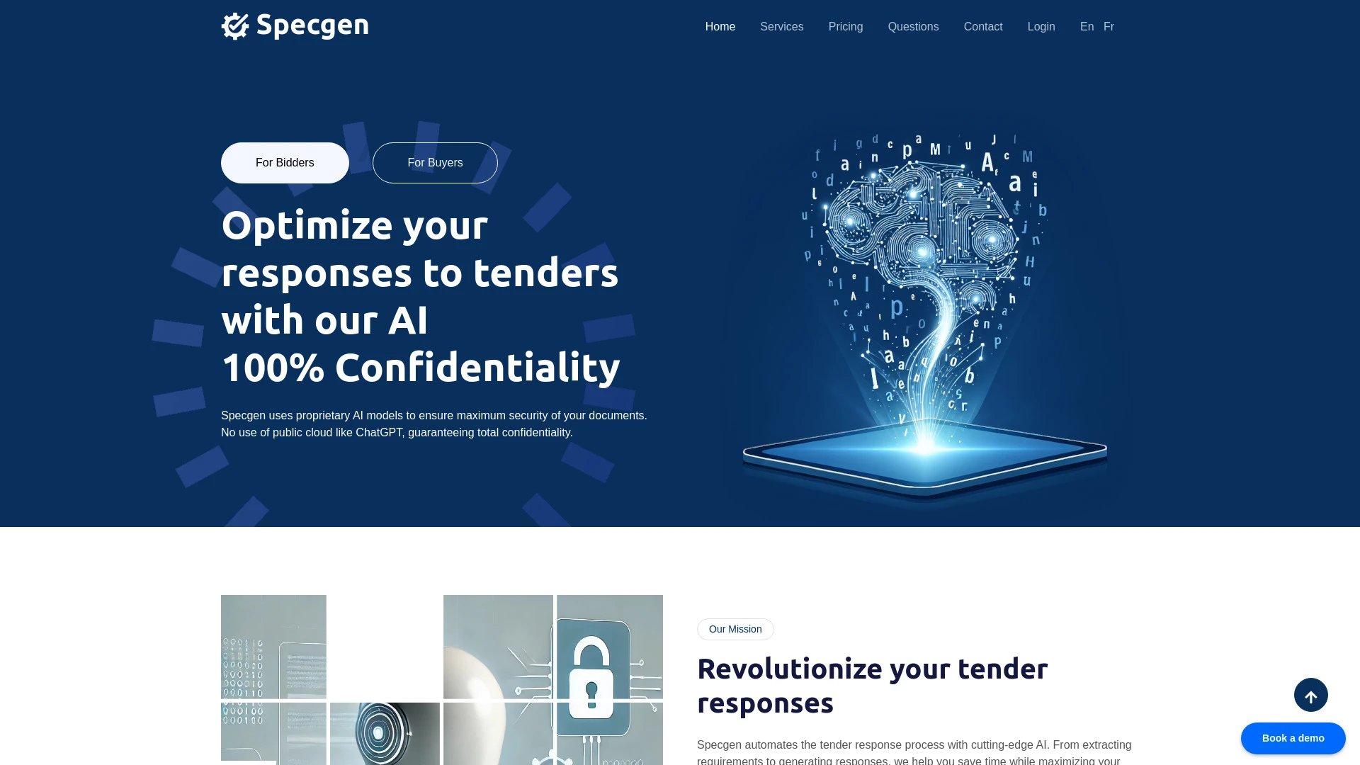 Specgen website preview