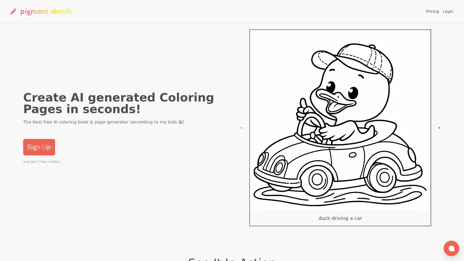 Pigment Sketch website preview