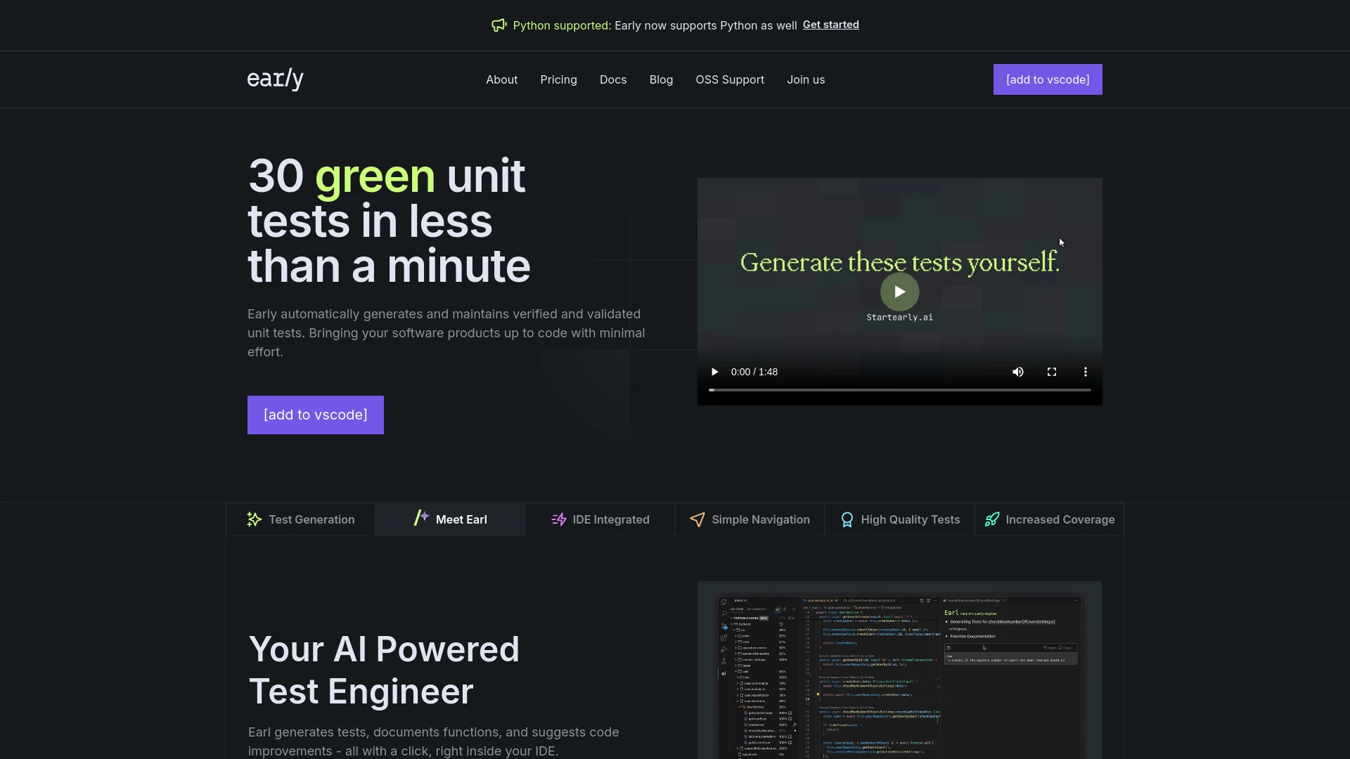 EarlyAI website preview