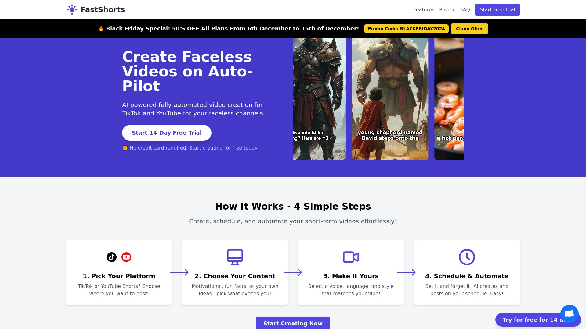 FastShorts website preview