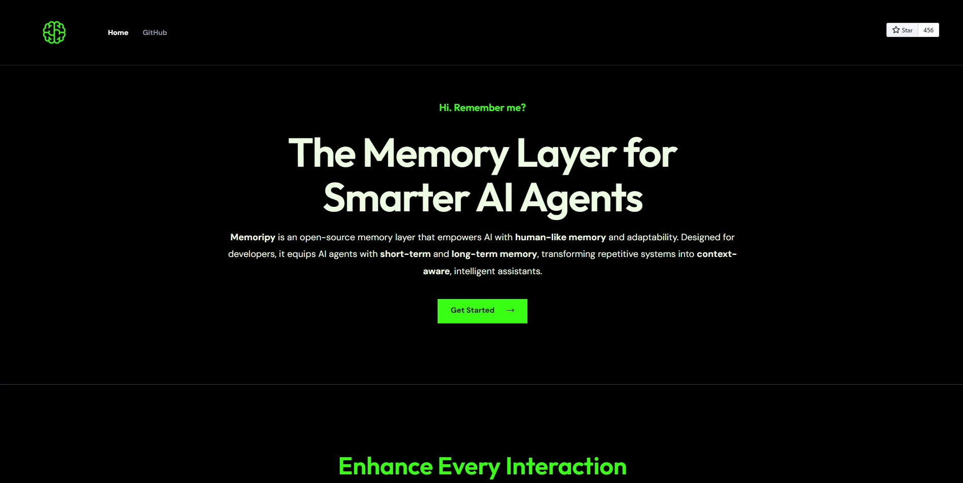 MemoriPy website preview