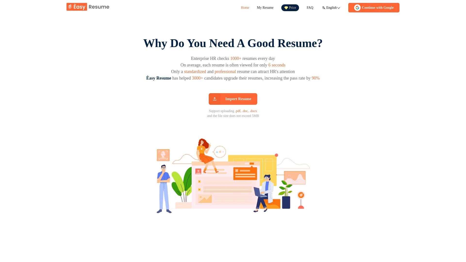 Easy2Resume website preview