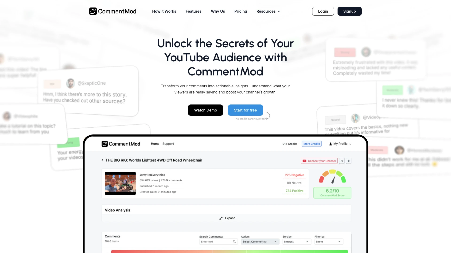 CommentMod website preview