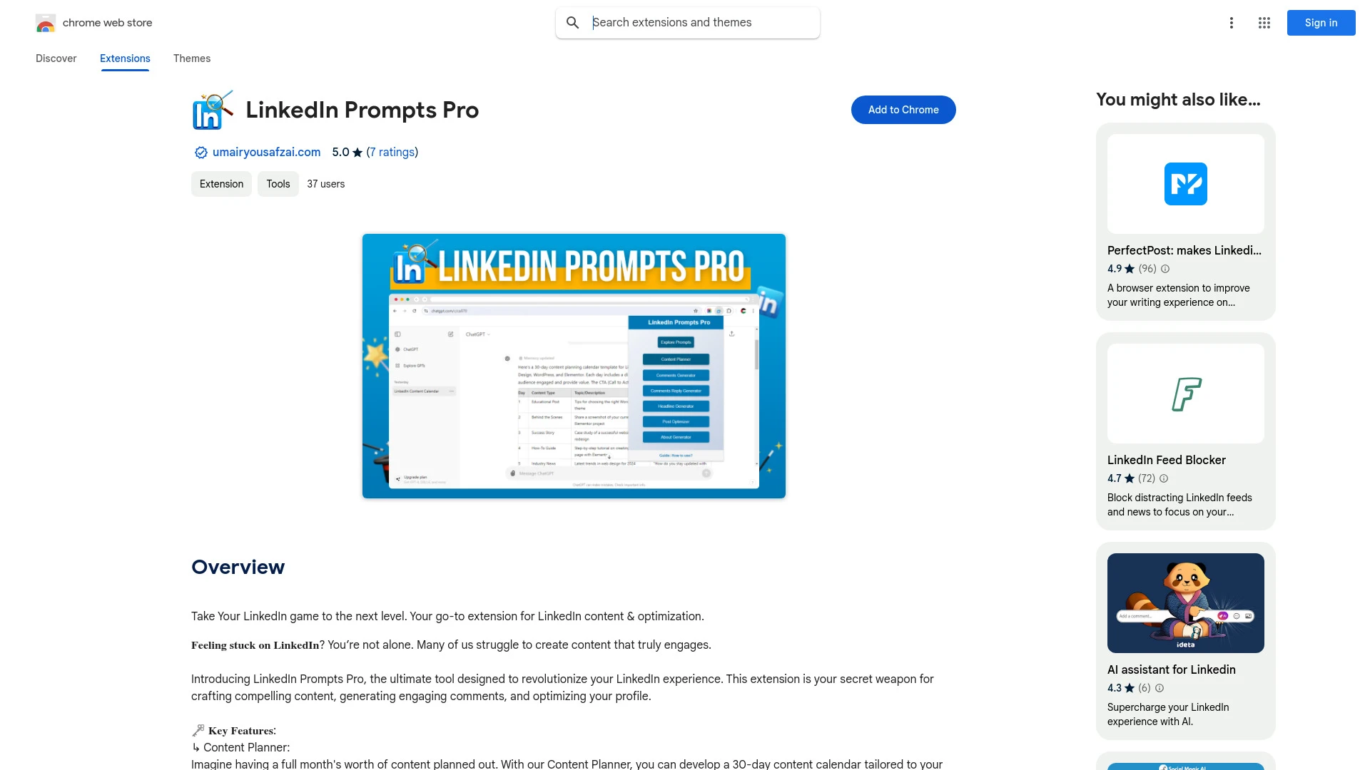 LinkedIn Prompts Pro website preview