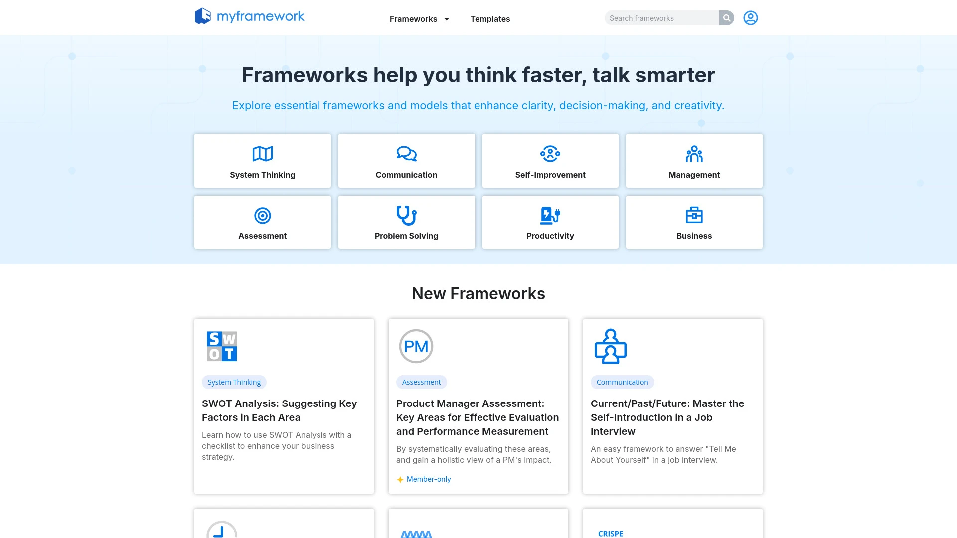 My Framework website preview