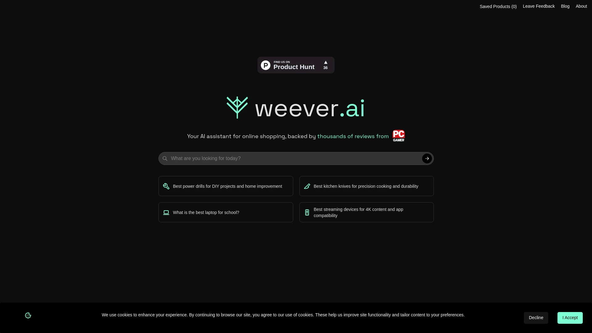 weever.ai website preview