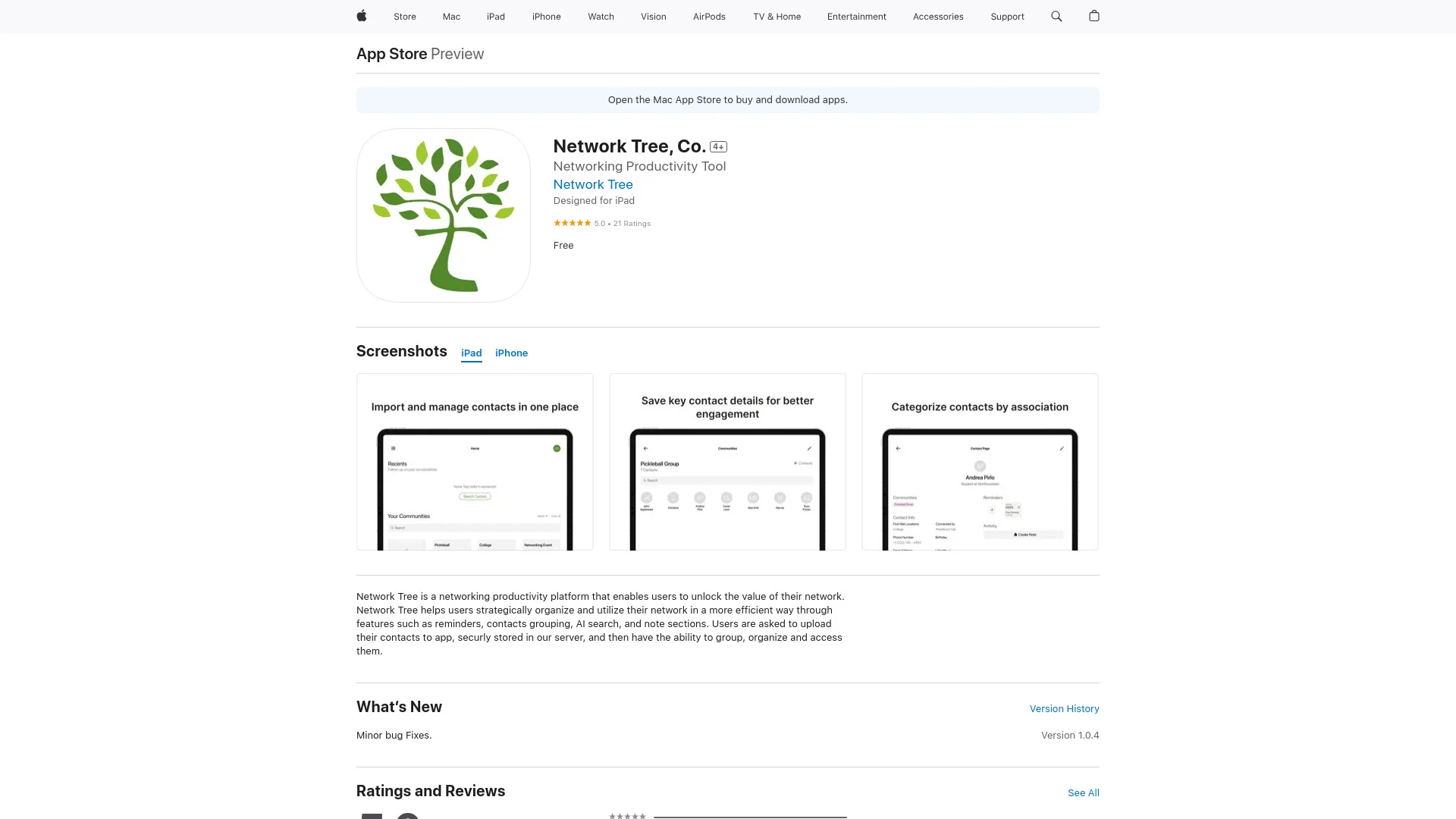 Network Tree website preview