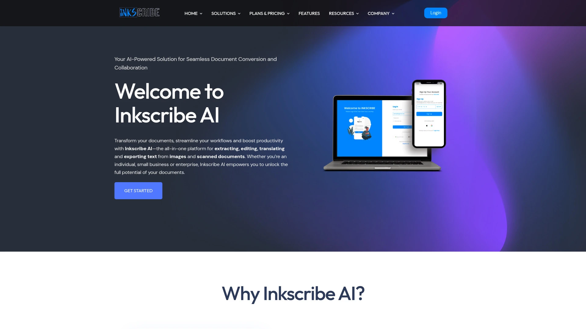 Inkscribe AI website preview