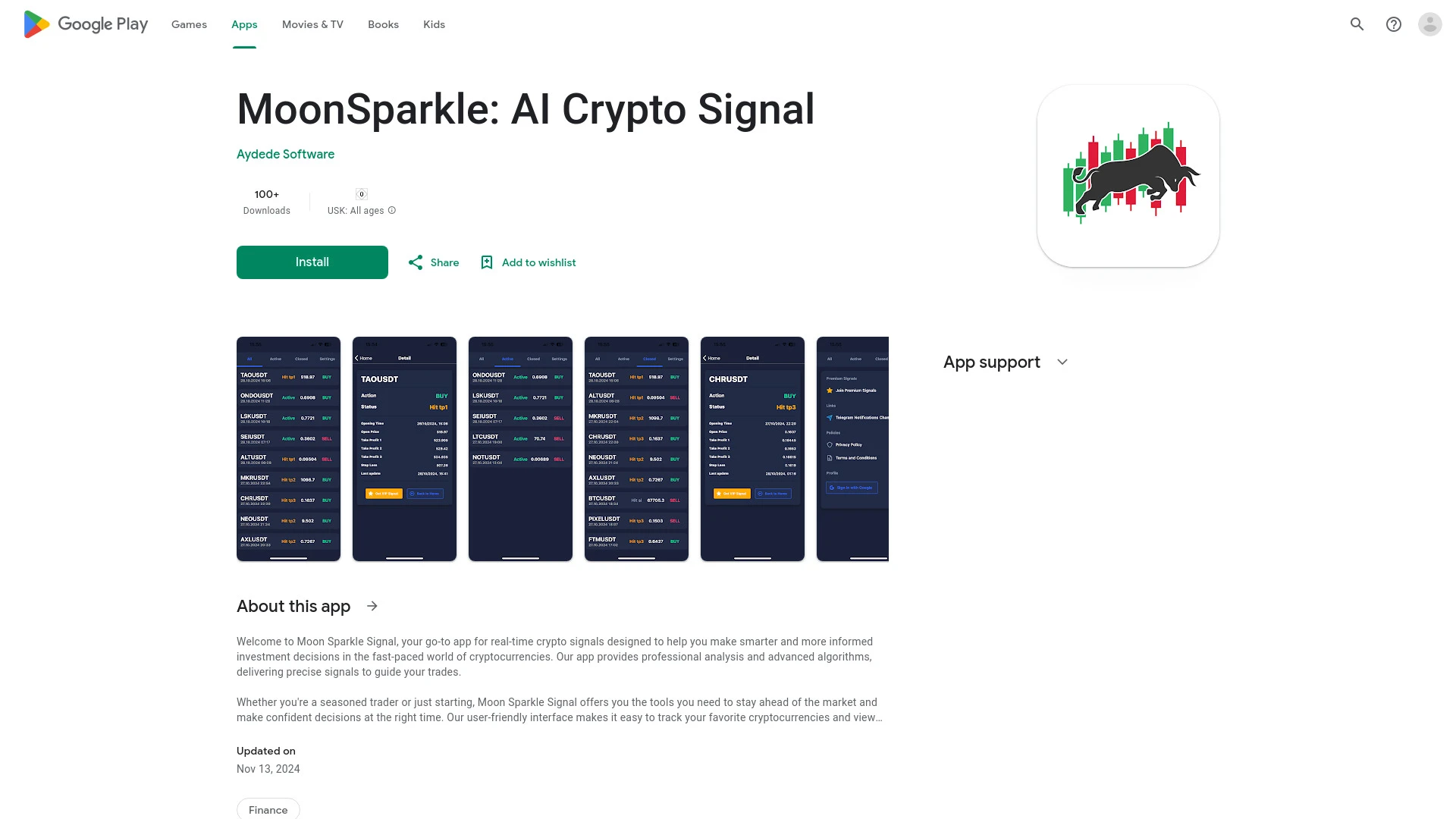 MoonSparkle Signal website preview