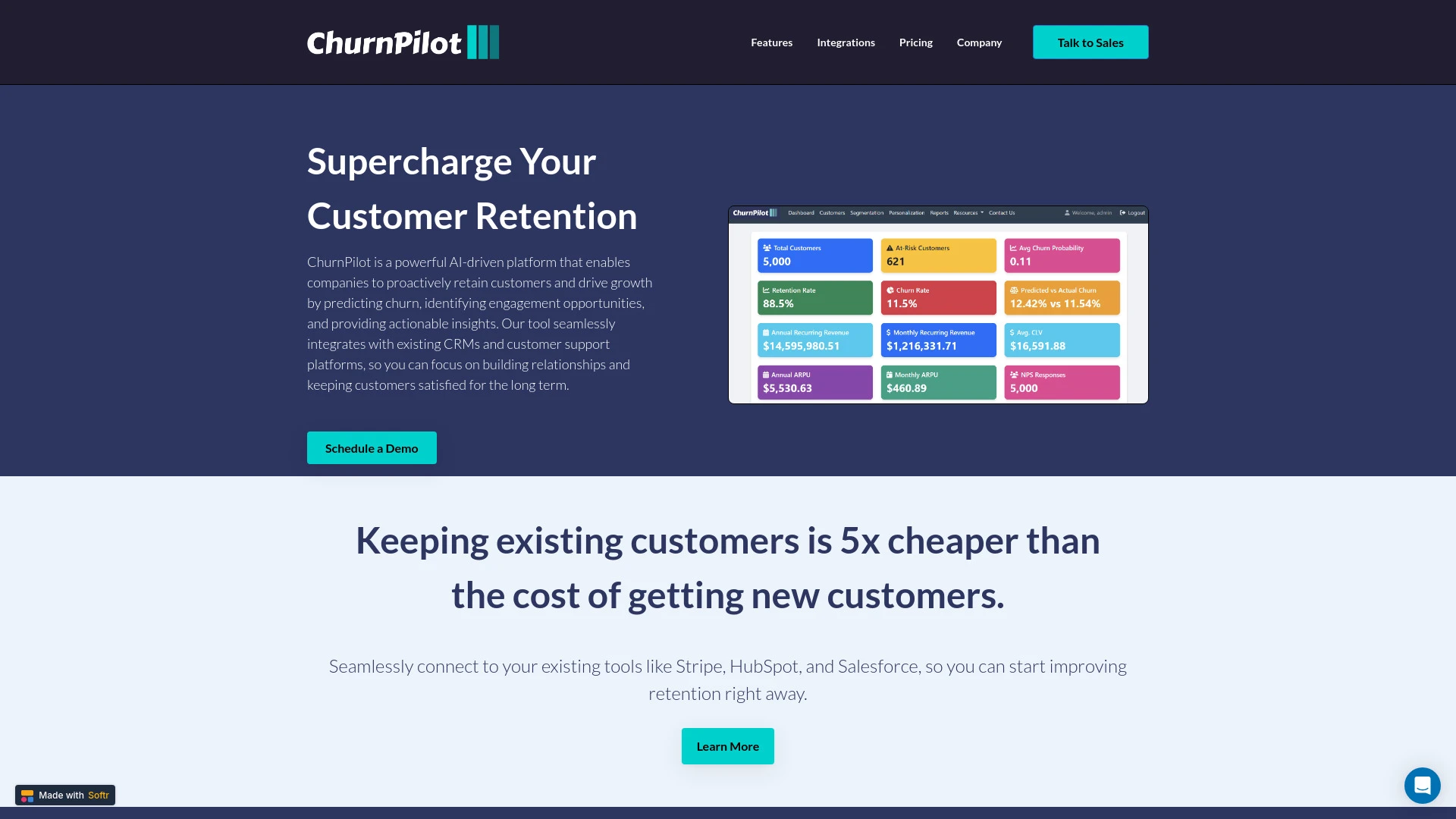 ChurnPilot website preview