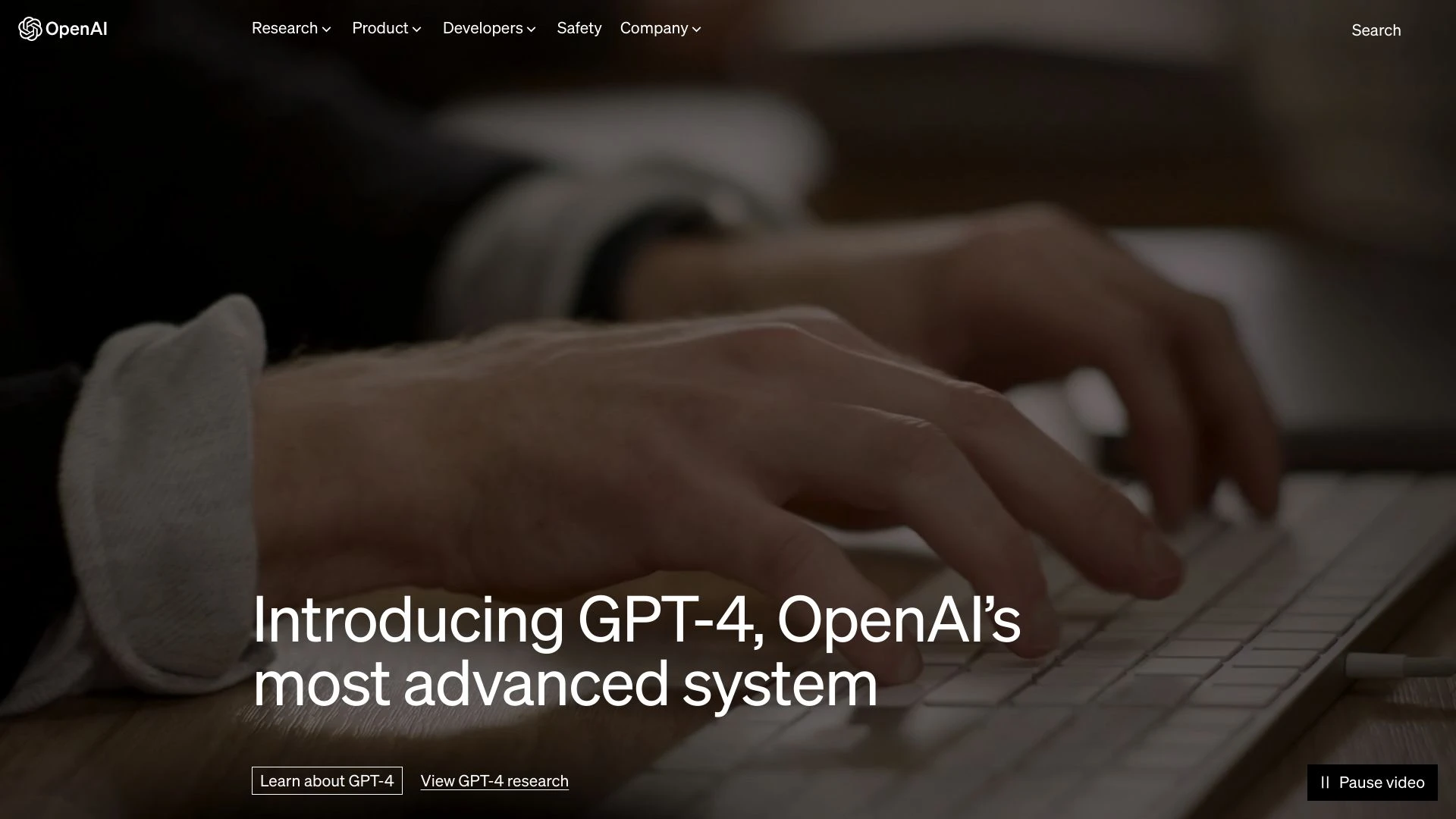 OpenAI website preview