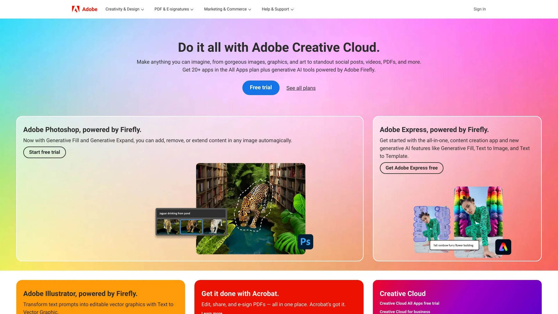 Adobe website preview