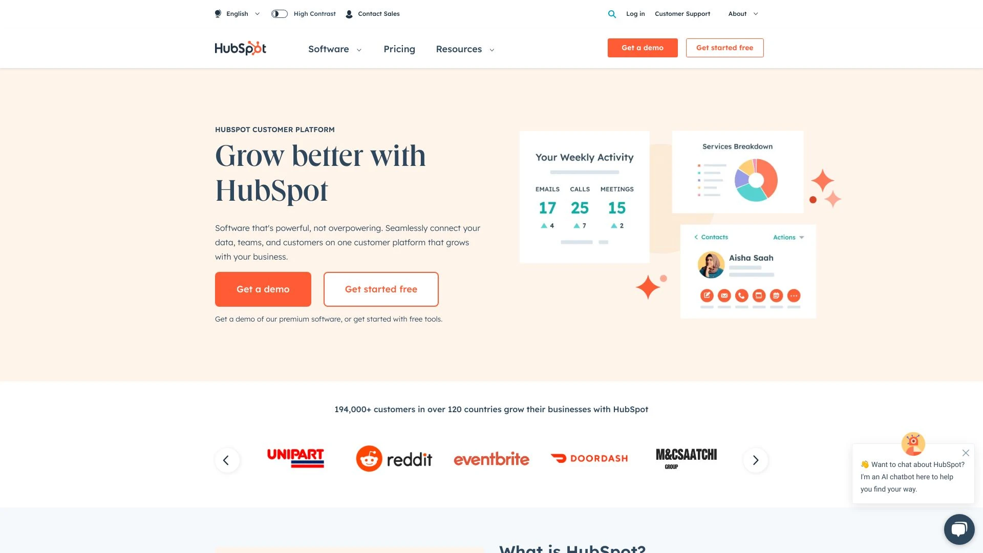 HubSpot website preview