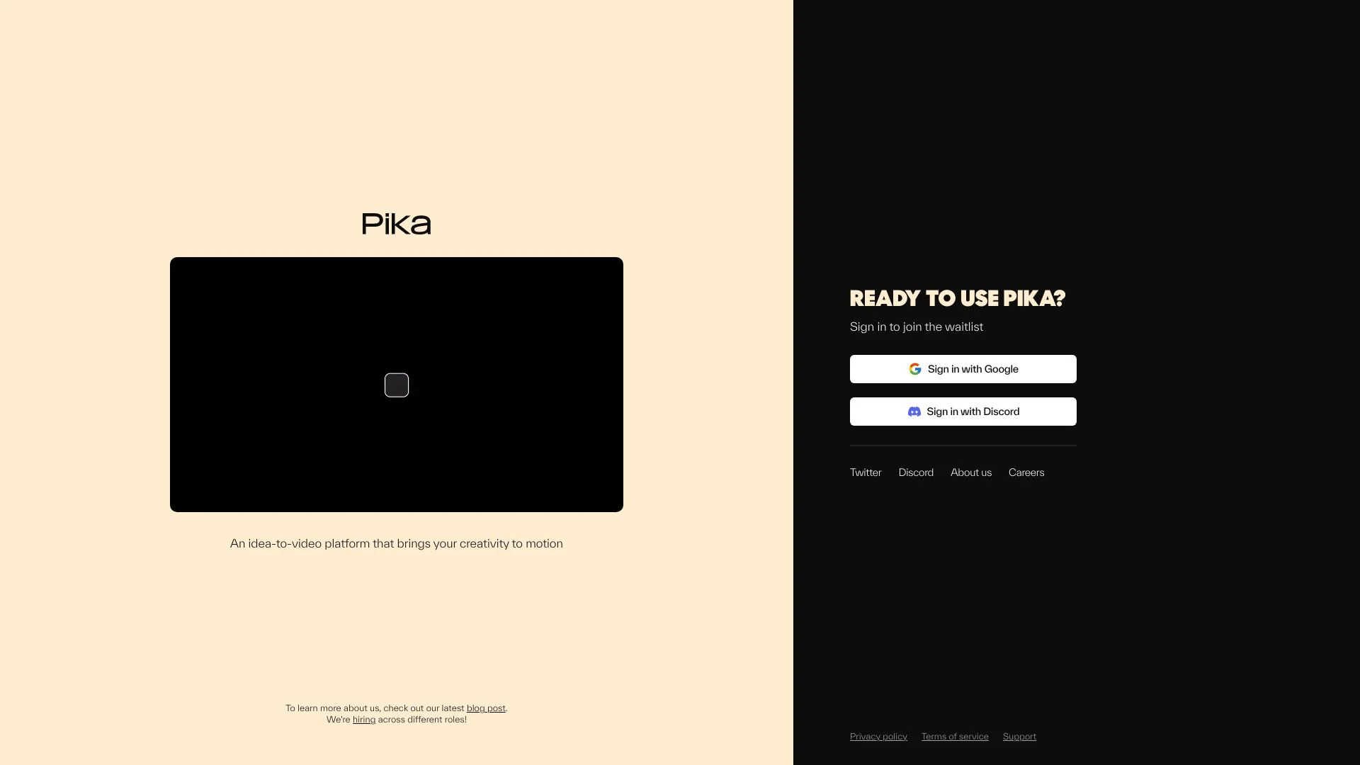 Pika website preview