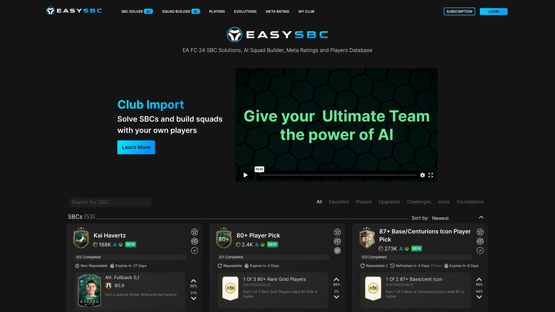 EasySBC website preview