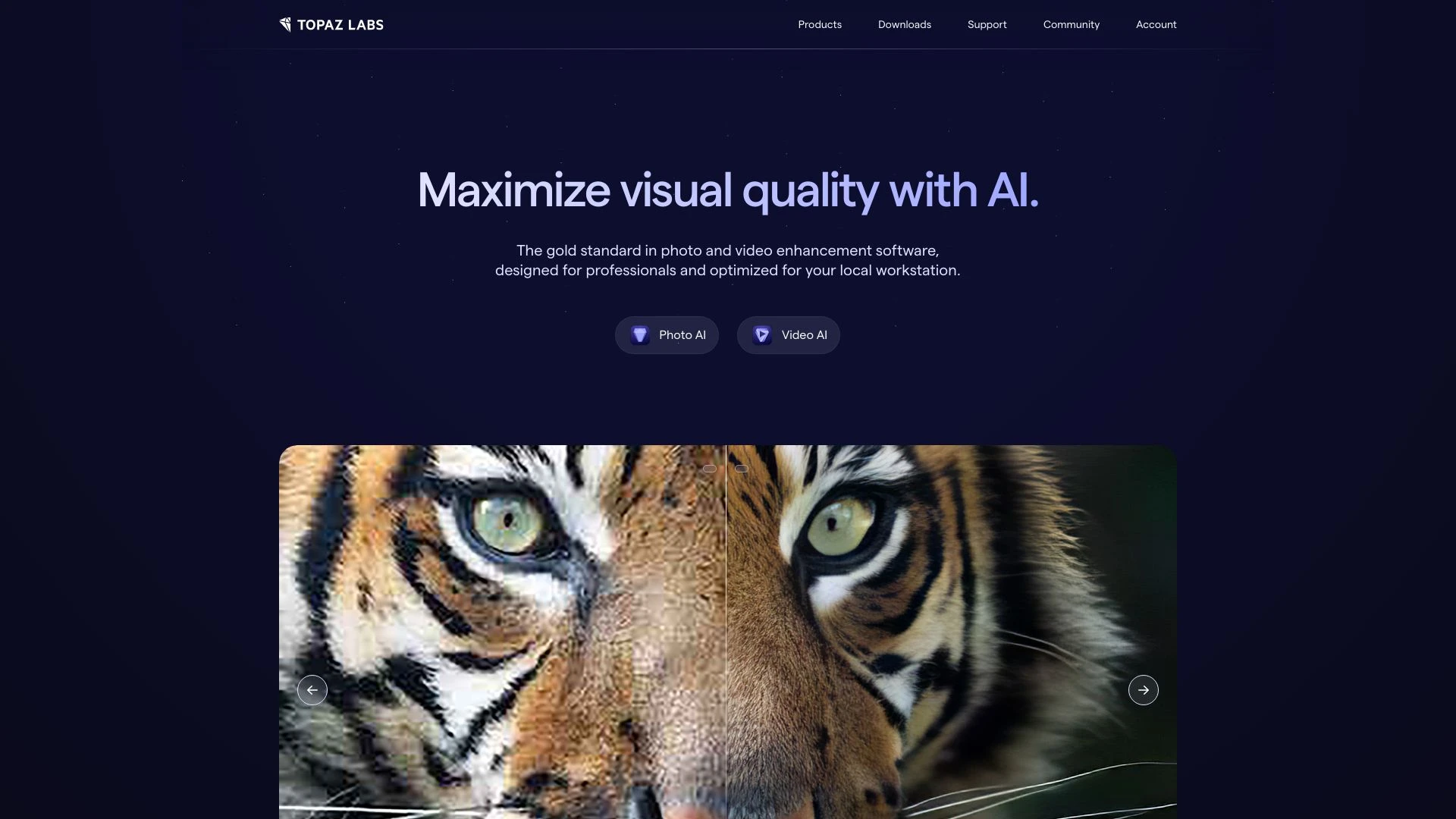 Topaz Labs website preview