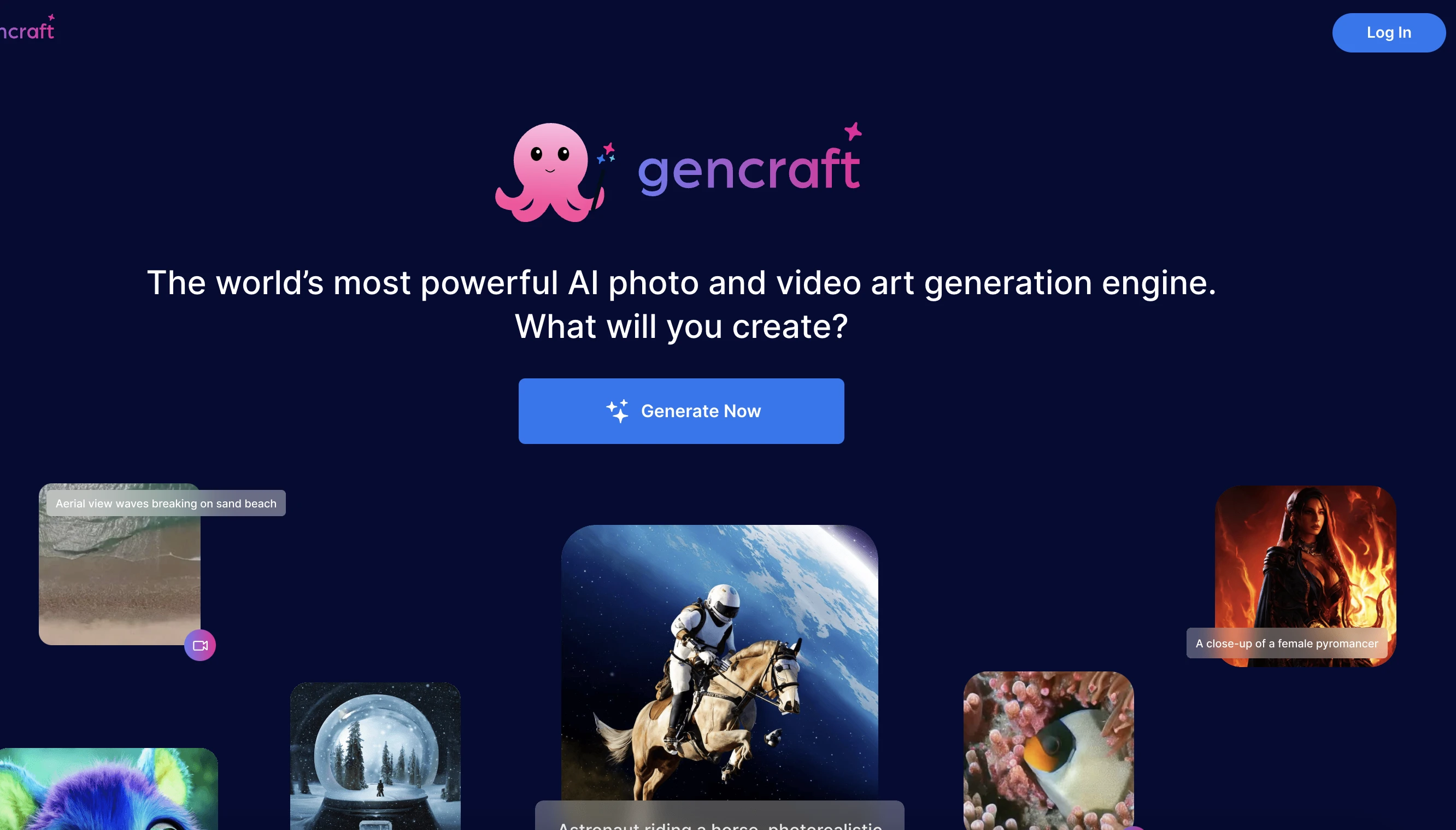 Gencraft website preview