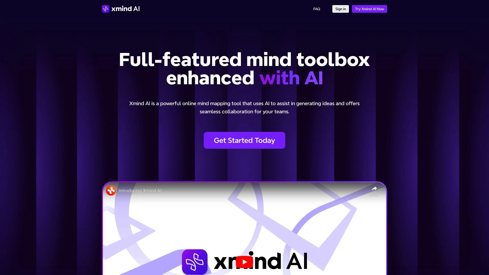 Xmind AI: The Collaborative Mind Mapping Tool website preview