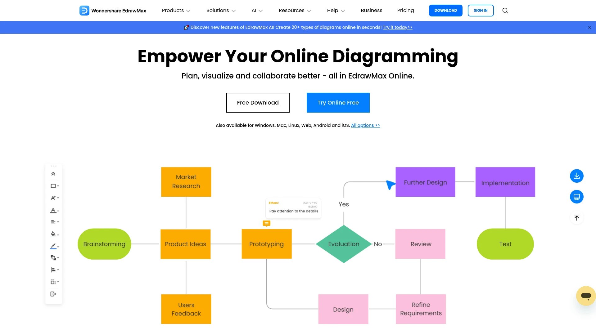 EdrawMax Online website preview