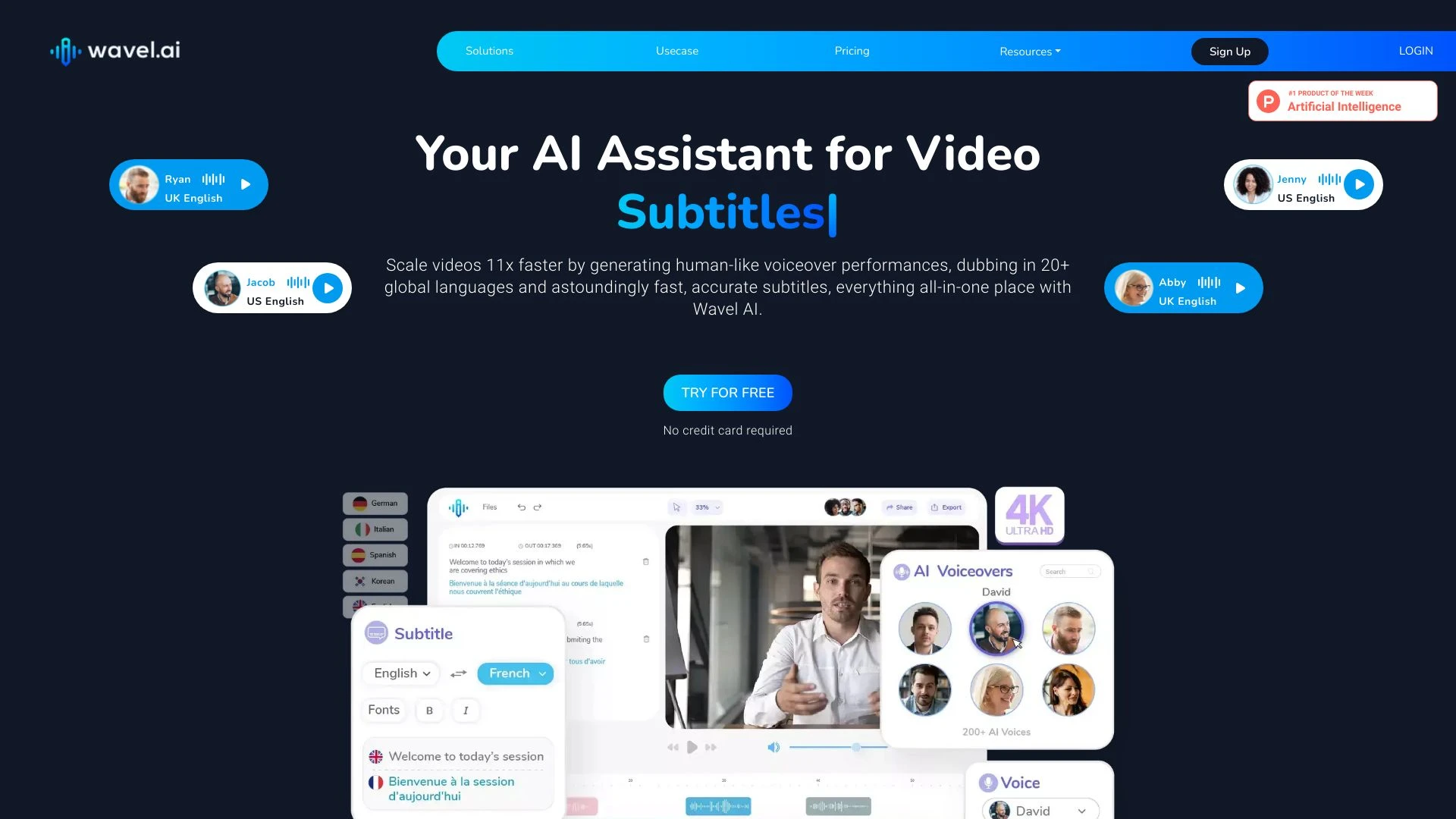 Wavel AI website preview