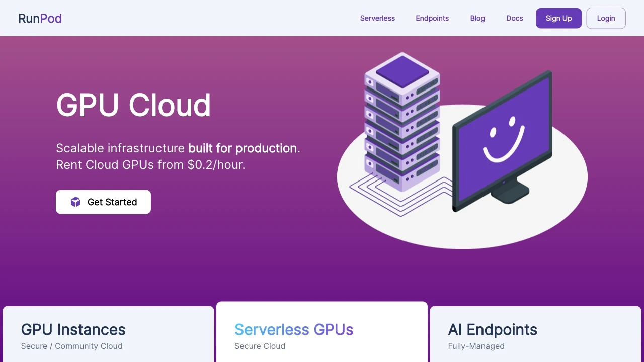 RunPod website preview