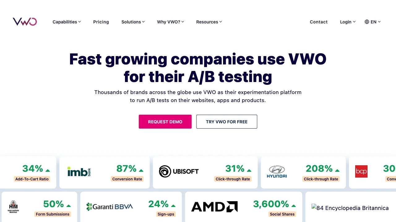 VWO website preview