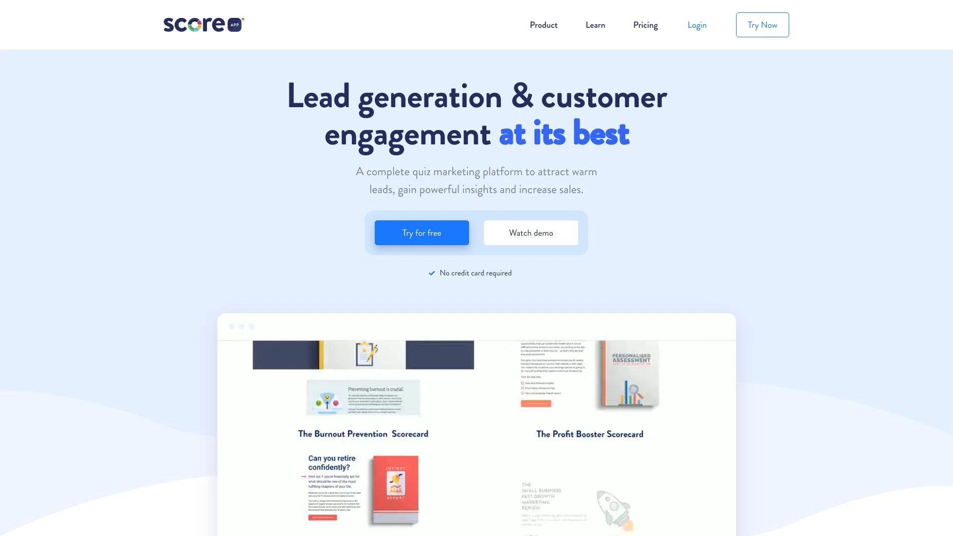 ScoreApp: Advanced Quiz Funnel Marketing | Quiz Software website preview