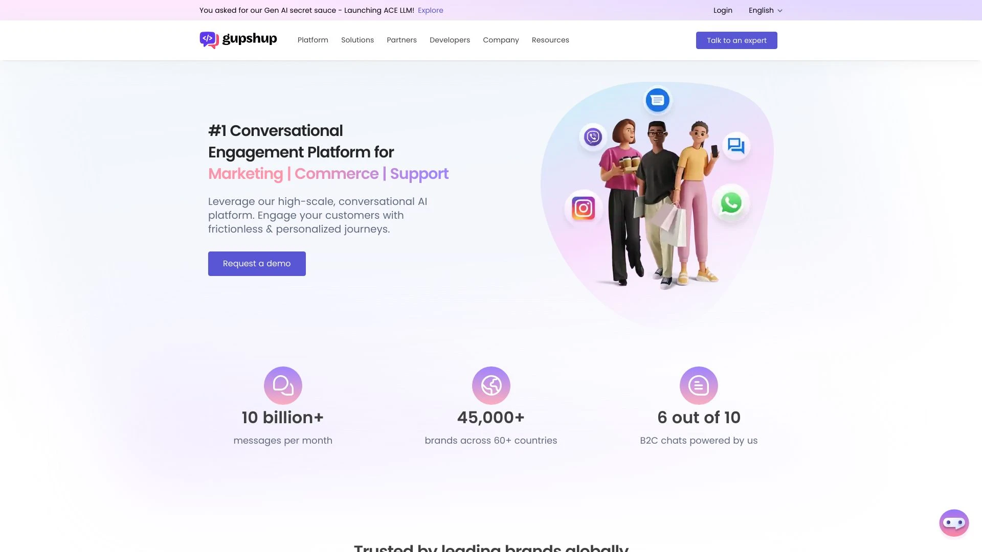 Gupshup website preview