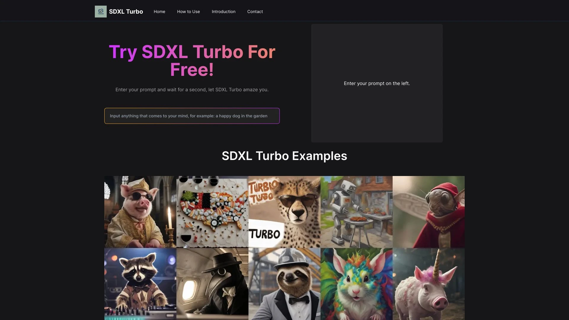 SDXL Turbo website preview